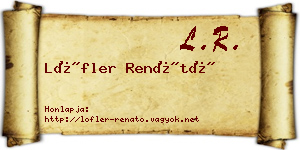 Löfler Renátó névjegykártya